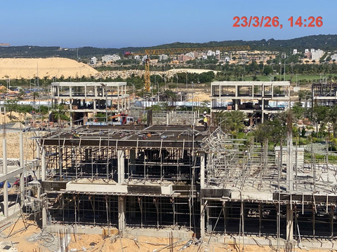 Tiến độ thi công phân khu Sông Town CaraWorld tháng 3/2026 — kết cấu tầng 2-3